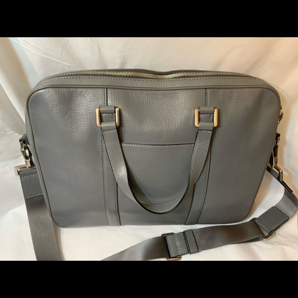 MICHAEL KORS Men’s Leather Briefcase Grey Laptop Bag *EXCELLENT* - Picture 4 of 12